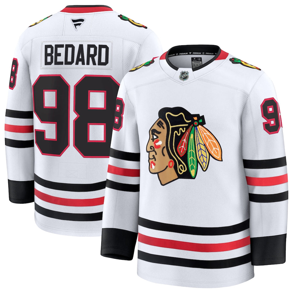 Connor Bedard Chicago Blackhawks Away Premium Jersey - White product image 1
