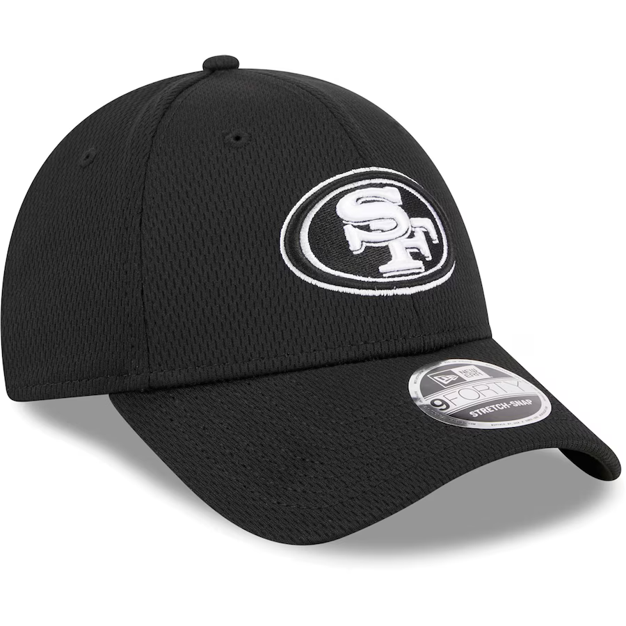 New Era San Francisco 49ers Main B-Dub 9Forty Adjustable Hat-Black/White product image 1, provided for visual reference and