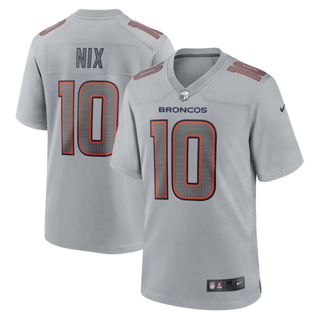 Bo Nix Denver Broncos Atmosphere Jersey - Gray product image 1