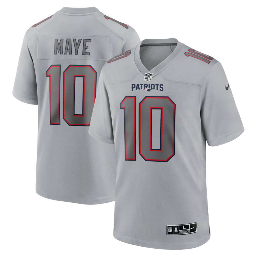 Drake Maye New England Patriots Atmosphere Jersey - Gray product image 1