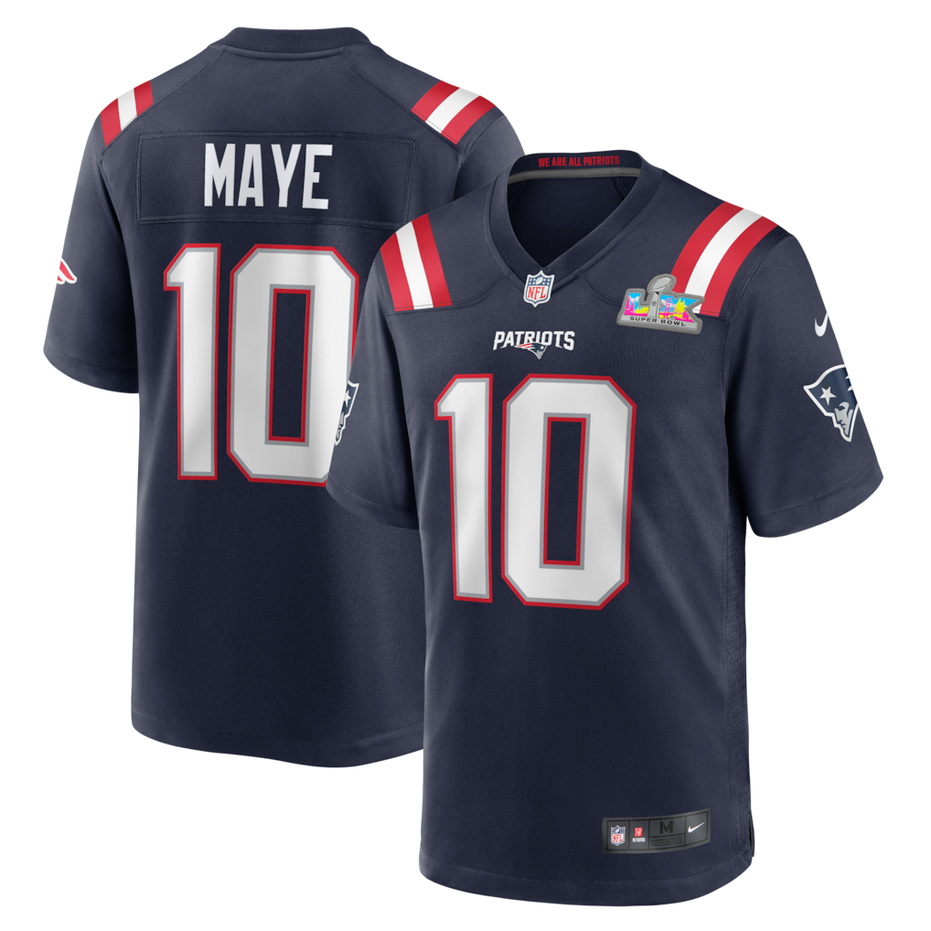 Drake Maye New England Patriots Super Bowl LX Patch Jersey product image 1
