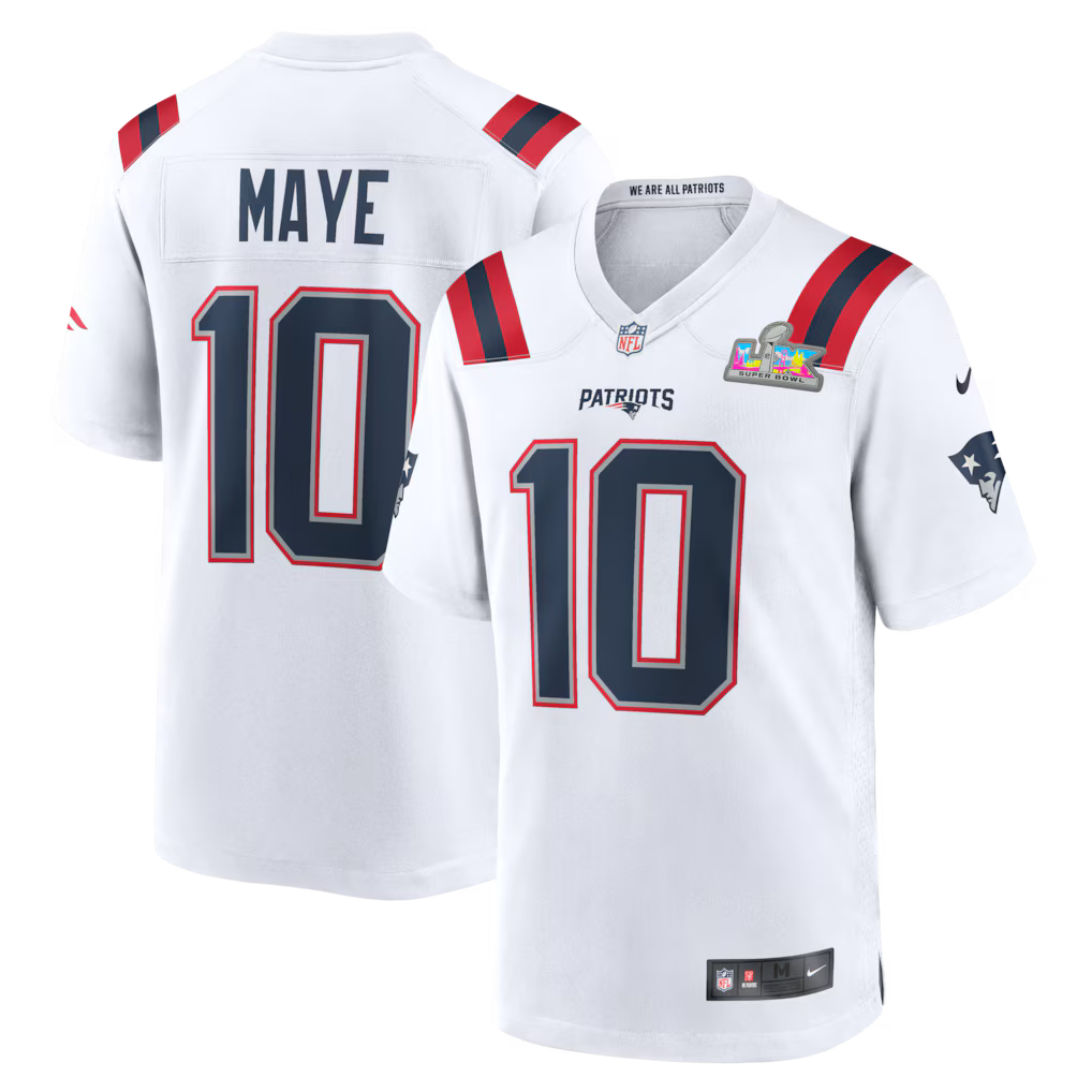 Drake Maye New England Patriots Super Bowl LX Patch Jersey product image 1