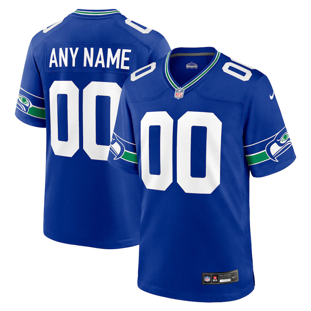 Custom Seattle Seahawks Throwback Jersey - Royal Blue product image 1