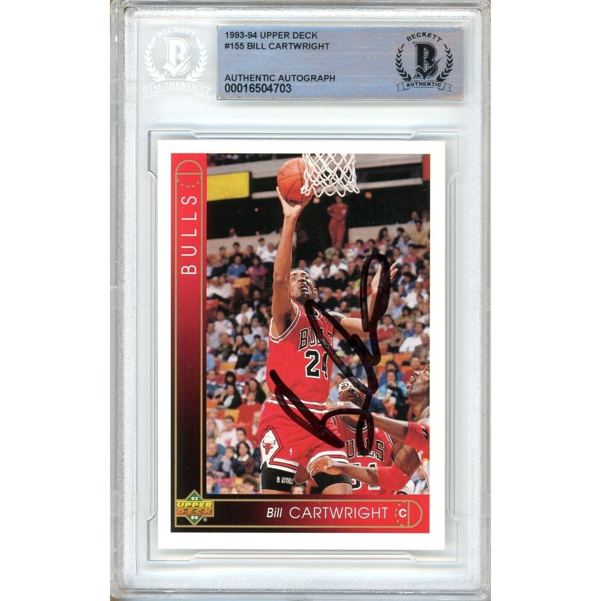 Bill Cartwright Chicago Bulls Signed 1993-94 Upper Deck Basketball Card BAS Auth Auto product image 1, provided for visual