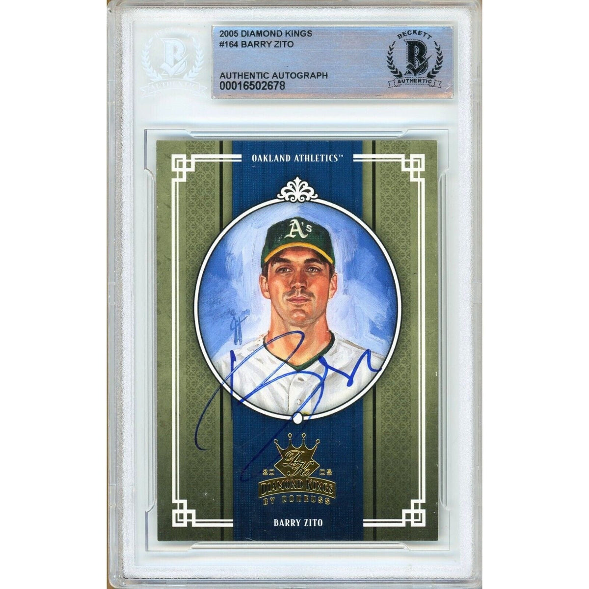 Barry Zito Oakland Athletics Signed 2005 Diamond Kings Card Beckett Authentic Auto Slab product image 1, provided for visual