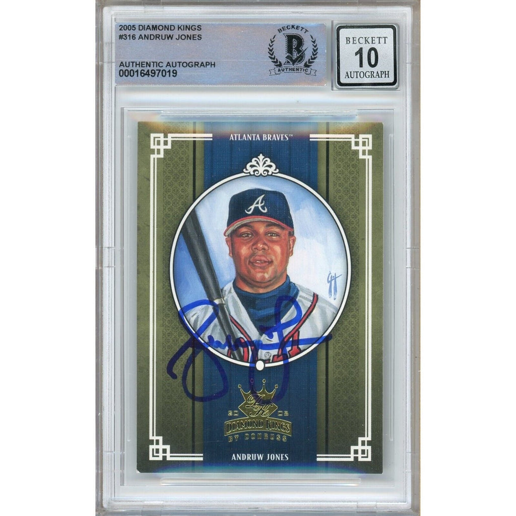 Andruw Jones Atlanta Braves Signed 2005 Diamond Kings Card BGS Auto 10 Graded Slab product image 1, provided for visual