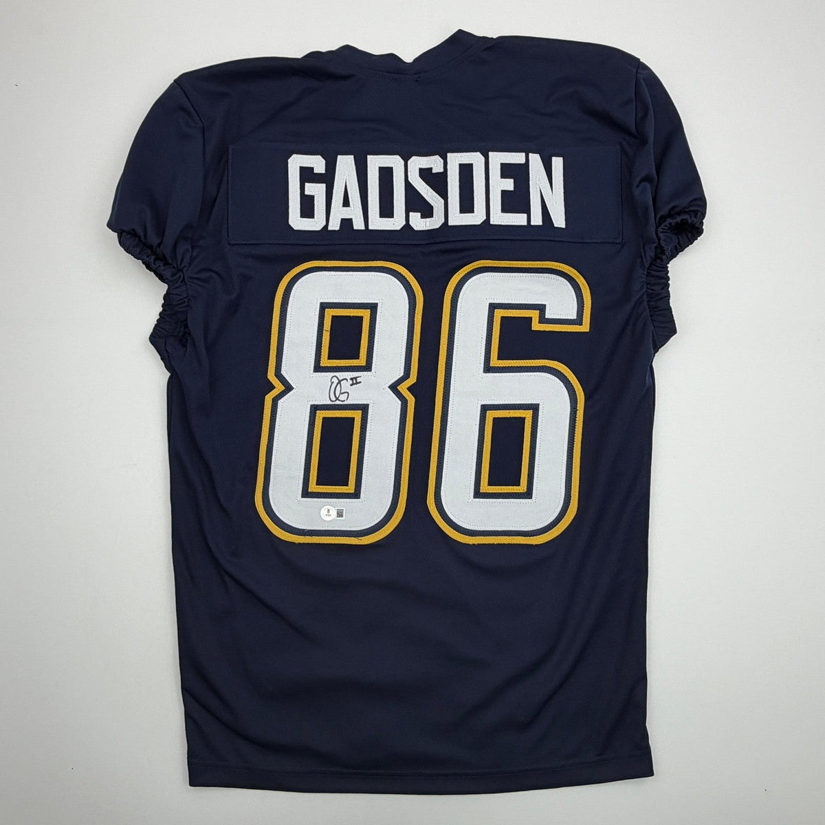 Autographed/Signed Oronde Gadsden Los Angeles Blue Cut Jersey Beckett BAS COA product image 1, provided for visual reference