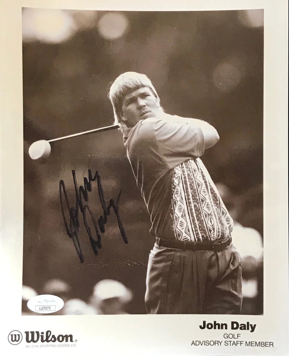 John Daly Autographed Golf 8x10 Photo (JSA) product image 1, provided for visual reference and product detail review