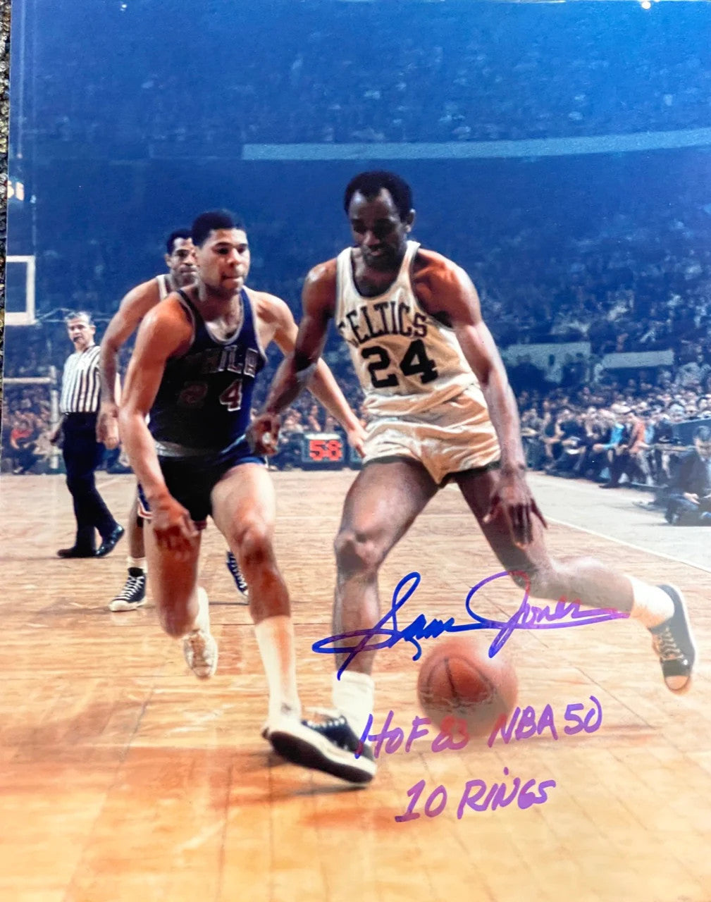 Sam Jones Autographed HOF 8x10 Basketball Photo product image 1, provided for visual reference and product detail review