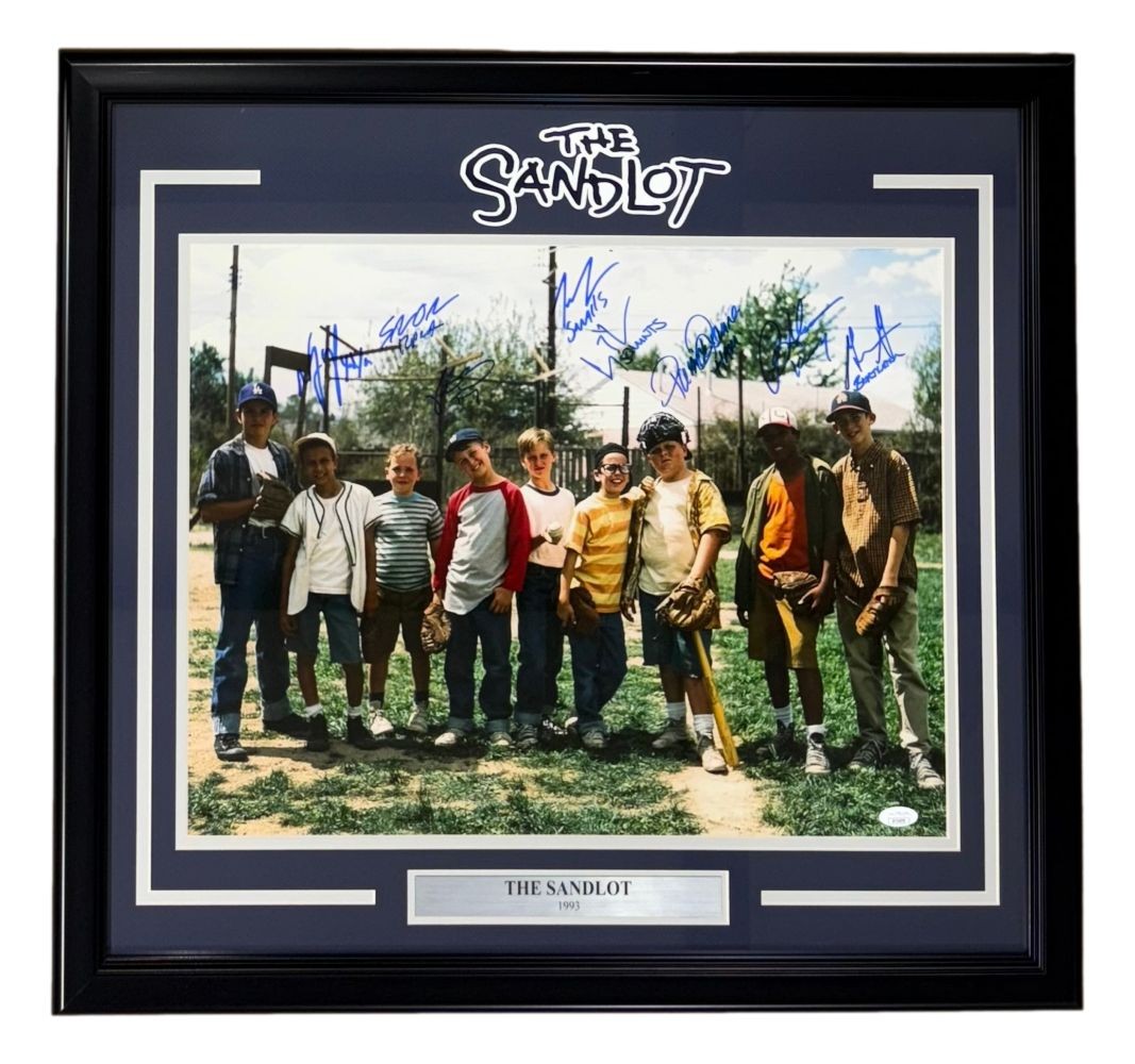 The Sandlot Cast Signed Framed 16x20 Photo Patrick Renna Guiry 6 Others JSA product image 1, provided for visual reference