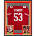 Framed Autographed/Signed NaVorro Bowman 35x39 SF Red Jersey Beckett COA product image 1, provided for visual reference and