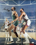Bill Russell Autographed Blocking Chamberlain 16x20 Photo (JSA) product image 1, provided for visual reference and product