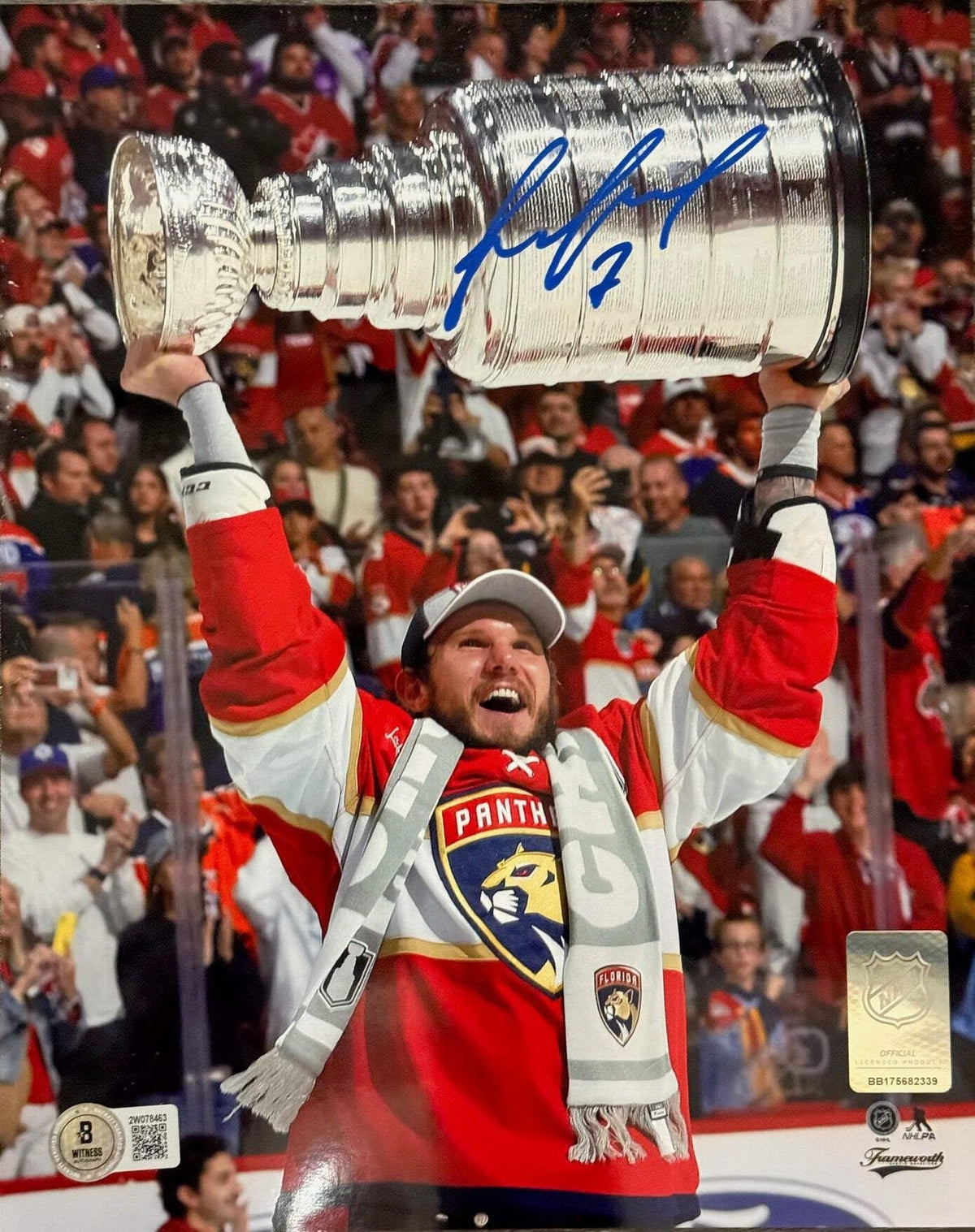 Dmitry Kulikov Autographed Panthers 8x10 Raising Stanley Cup (Beckett Witness) product image 1, provided for visual