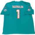 Tua Tagovailoa Autographed Dolphins Aqua Jersey (Fanatics) product image 1, provided for visual reference and product detail