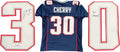 Je'Rod Cherry "3x Champs" Autographed New England Patriots Jersey (PSA) product image 1, provided for visual reference and