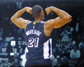 Hassan Whiteside Autographed Spotlight Flexing 16x20 Photo product image 1, provided for visual reference and product detail