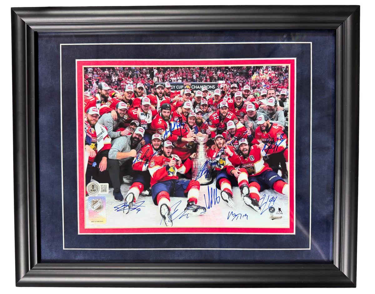 Florida Panthers Multi Signed 2024 Stanley Cup Champions 8x10 Framed Photo (Beck product image 1, provided for visual