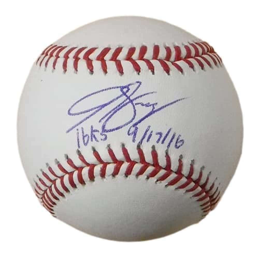 Jon Gray Autographed Colorado Rockies OML Baseball 16Ks 9/17/16 JSA 16872 product image 1, provided for visual reference and