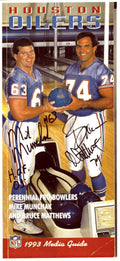 Bruce Matthews & Mike Munchak dual signed Houston Oilers 5x10.75 1993 Promo- COA product image 1, provided for visual