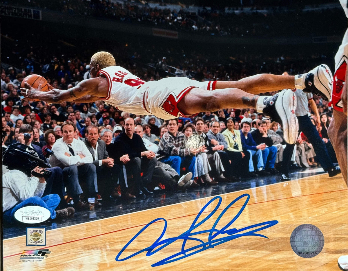 Dennis Rodman Autographed 8x10 Basketball Photo (JSA) product image 1, provided for visual reference and product detail