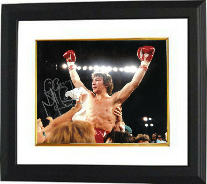 Ray "Boom Boom" Mancini signed Boxing 8x10 Photo Framed (Arms up celebration) product image 1, provided for visual reference