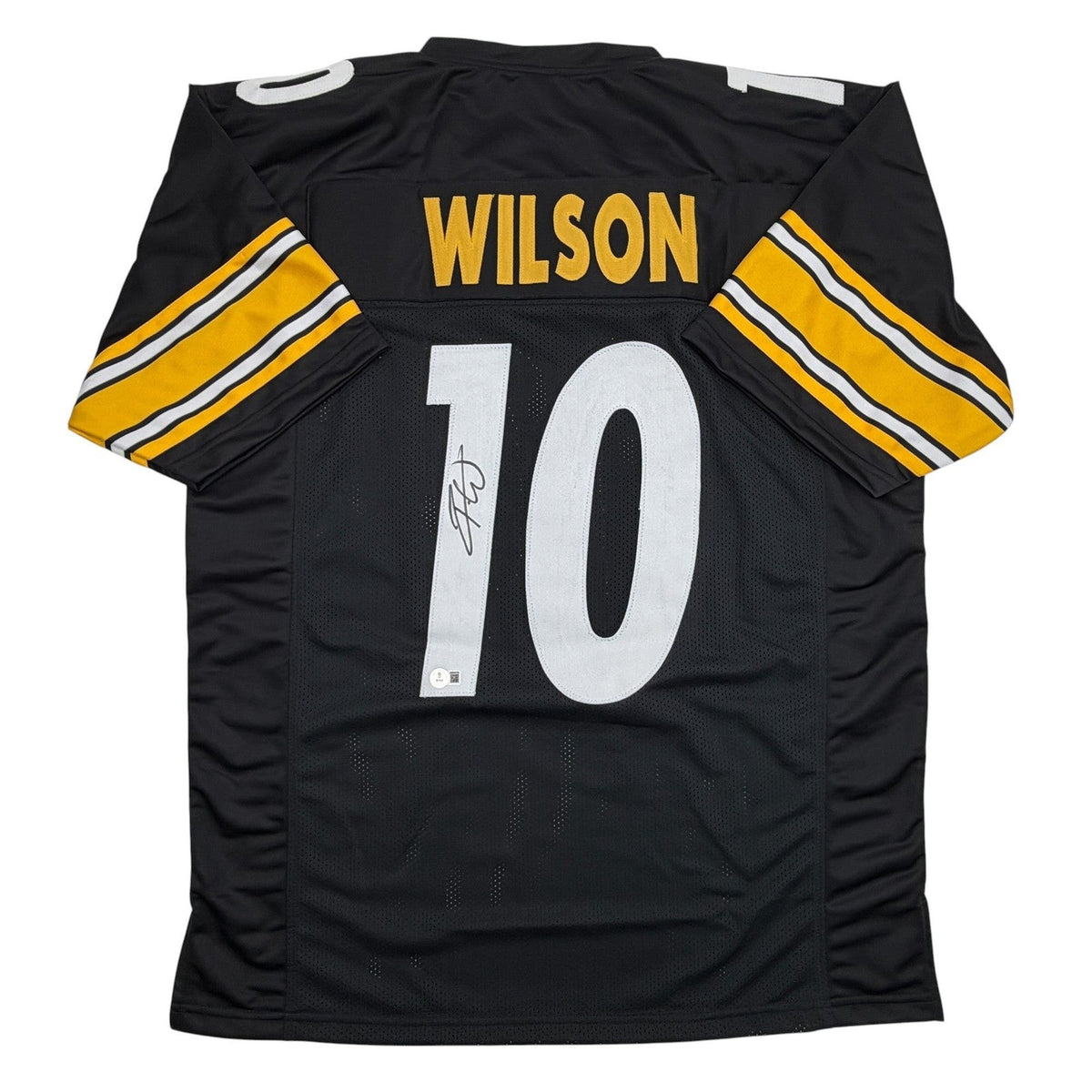 Autographed/Signed Roman Wilson Pittsburgh Black Football Jersey Beckett BAS COA product image 1, provided for visual
