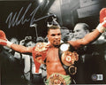 Mike Tyson Autographed w/ Championship Belts 8x10 Photo (Beckett) product image 1, provided for visual reference and product