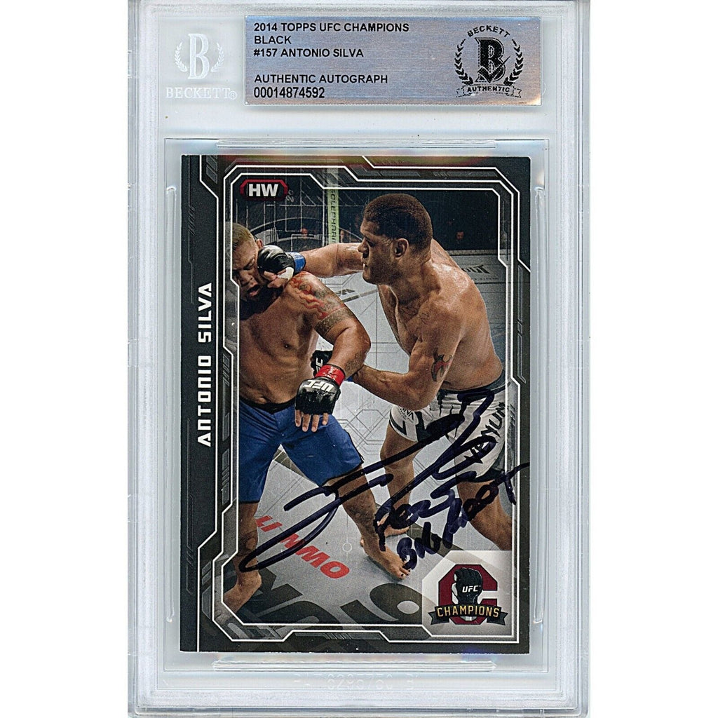 Antonio Silva Signed 2014 Topps UFC Champions Black Card MMA BAS Auth Auto Slab product image 1, provided for visual