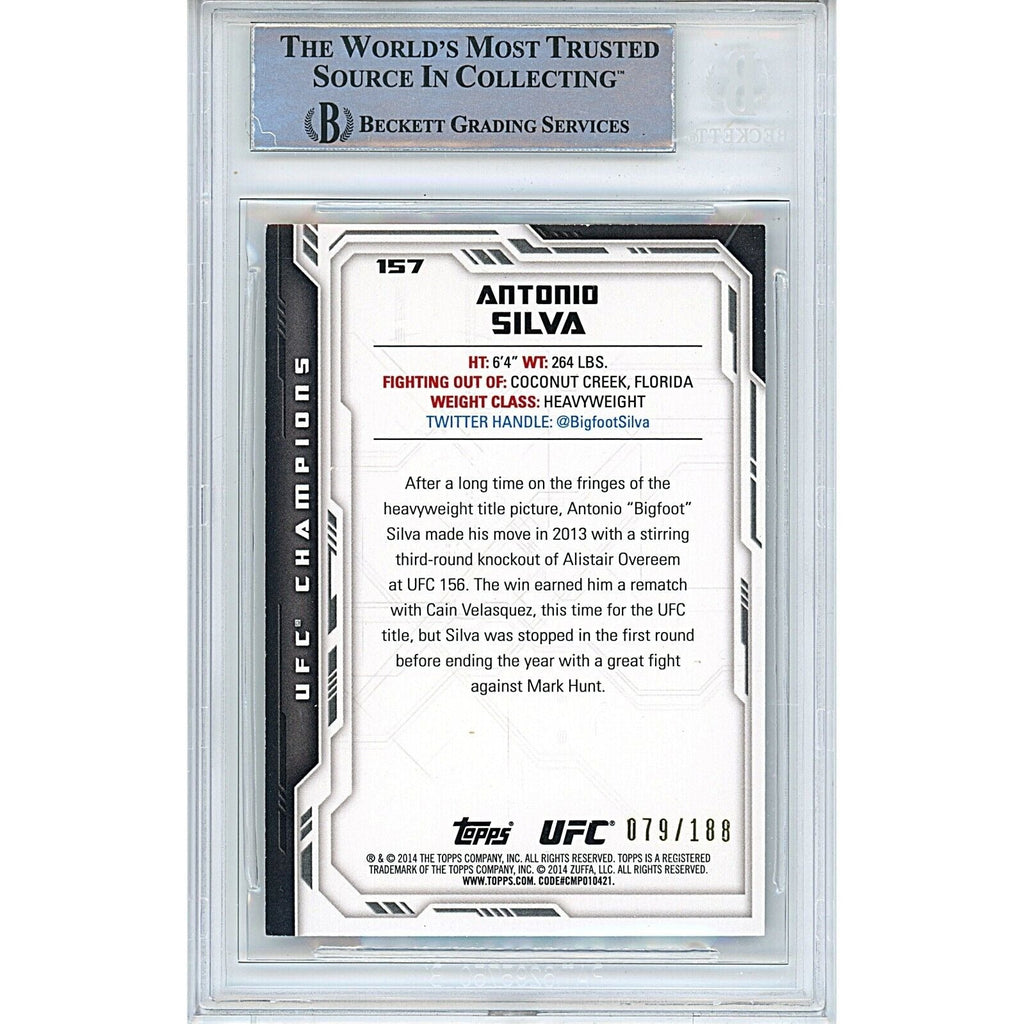 Antonio Silva Signed 2014 Topps UFC Champions Black Card MMA BAS Auth Auto Slab product image 2, provided for visual