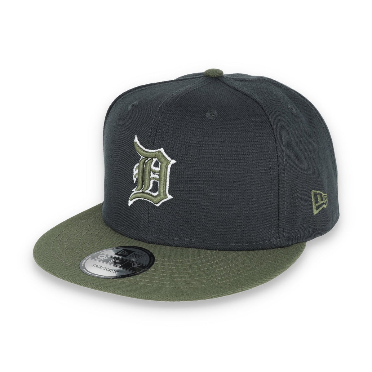 New Era Detroit Tigers 2-Tone Color Pack 9FIFTY Snapback Hat- Grey/Olive product image 3, provided for visual reference and