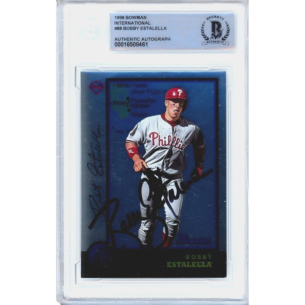 Bobby Estalella Phillies Signed 1998 Bowman International Card Beckett Authentic Auto Slab product image 1, provided for
