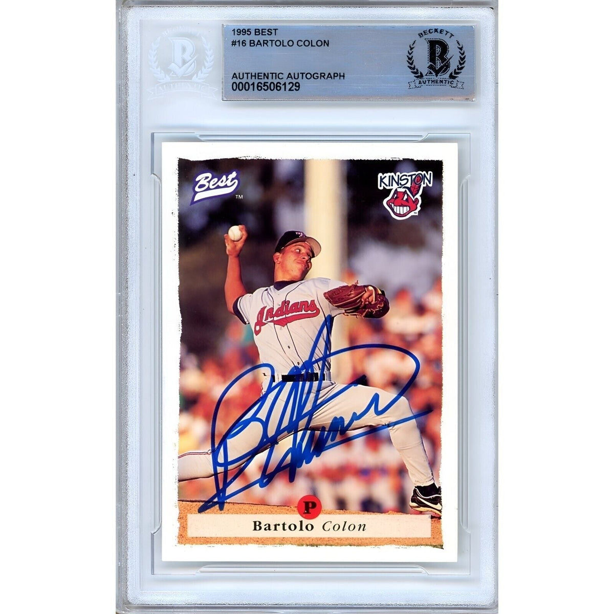 Bartolo Colon Cleveland Indians Signed 1995 Team Best Baseball Card BAS Auth Auto Slab product image 1, provided for visual